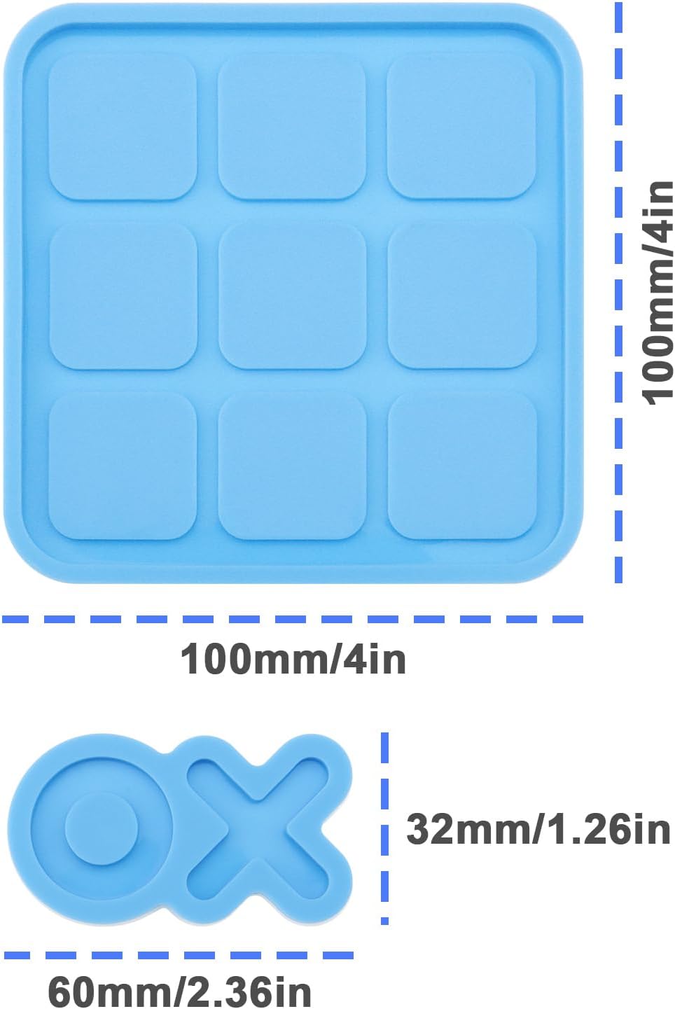 5Pcs Blue Silicone Moulds for Board Game K8715