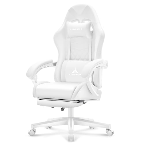 Black Ergonomic Gaming Chair with Footrest J667533