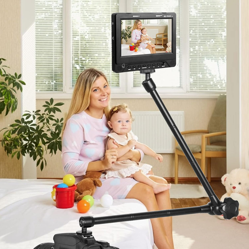 Camera Mount Clamp with 1/4 and 3/8 Thread Adjustable Articulating Arm N40125