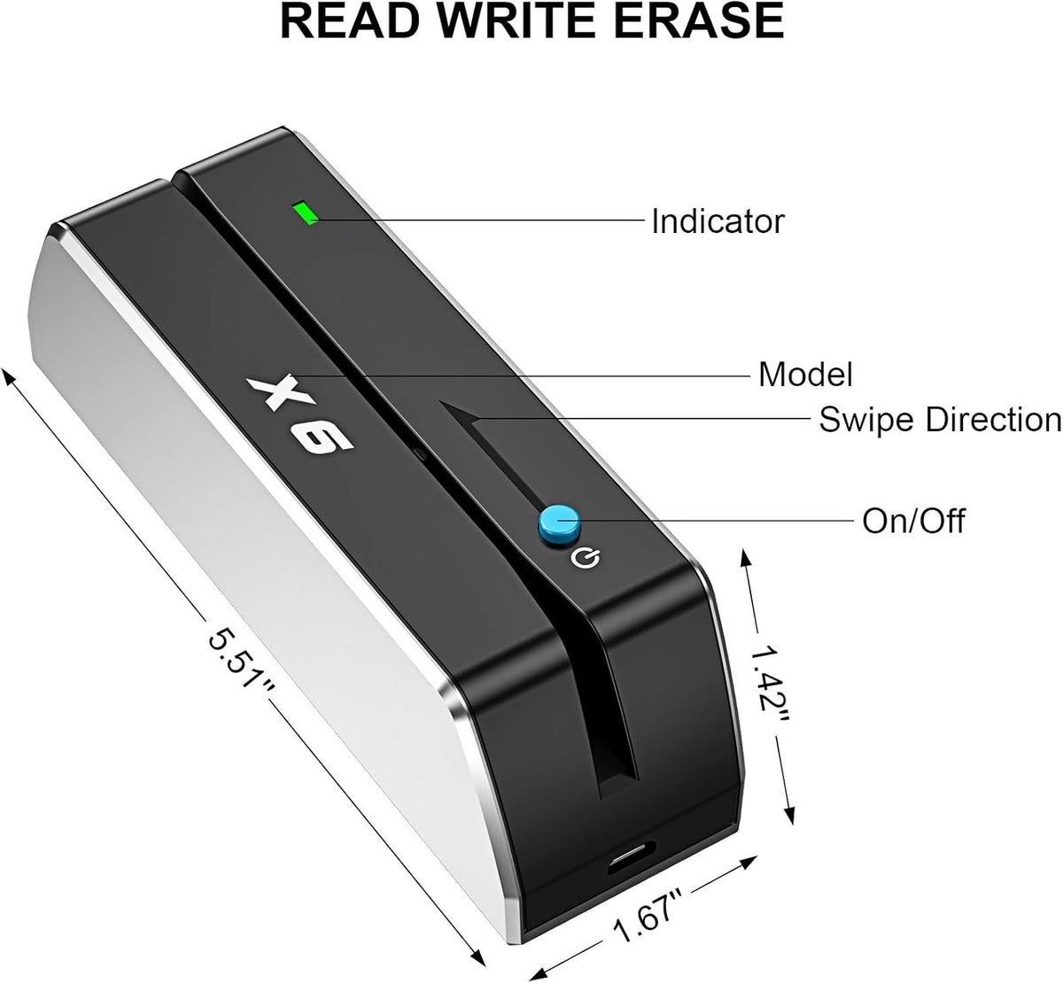 Magnetic Card Reader Writer USB 3 Tracks C8634