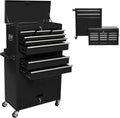 8 Drawer Rolling Tool Chest Detachable Tool Cabinet with Wheels and Lock Blue X672296