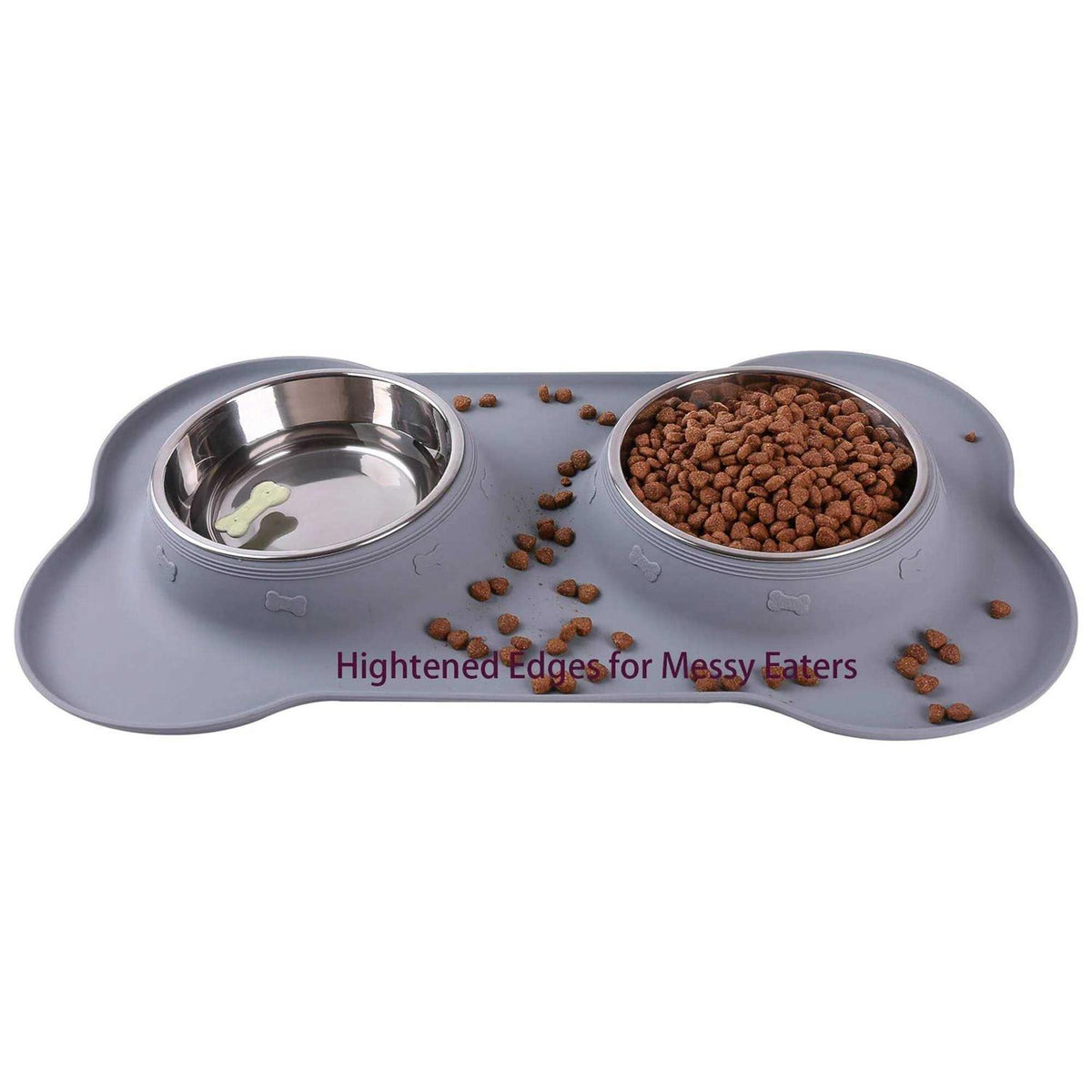 2 Stainless Steel Dog Bowl with Silicone Mat + Pet Food Scoop R11211