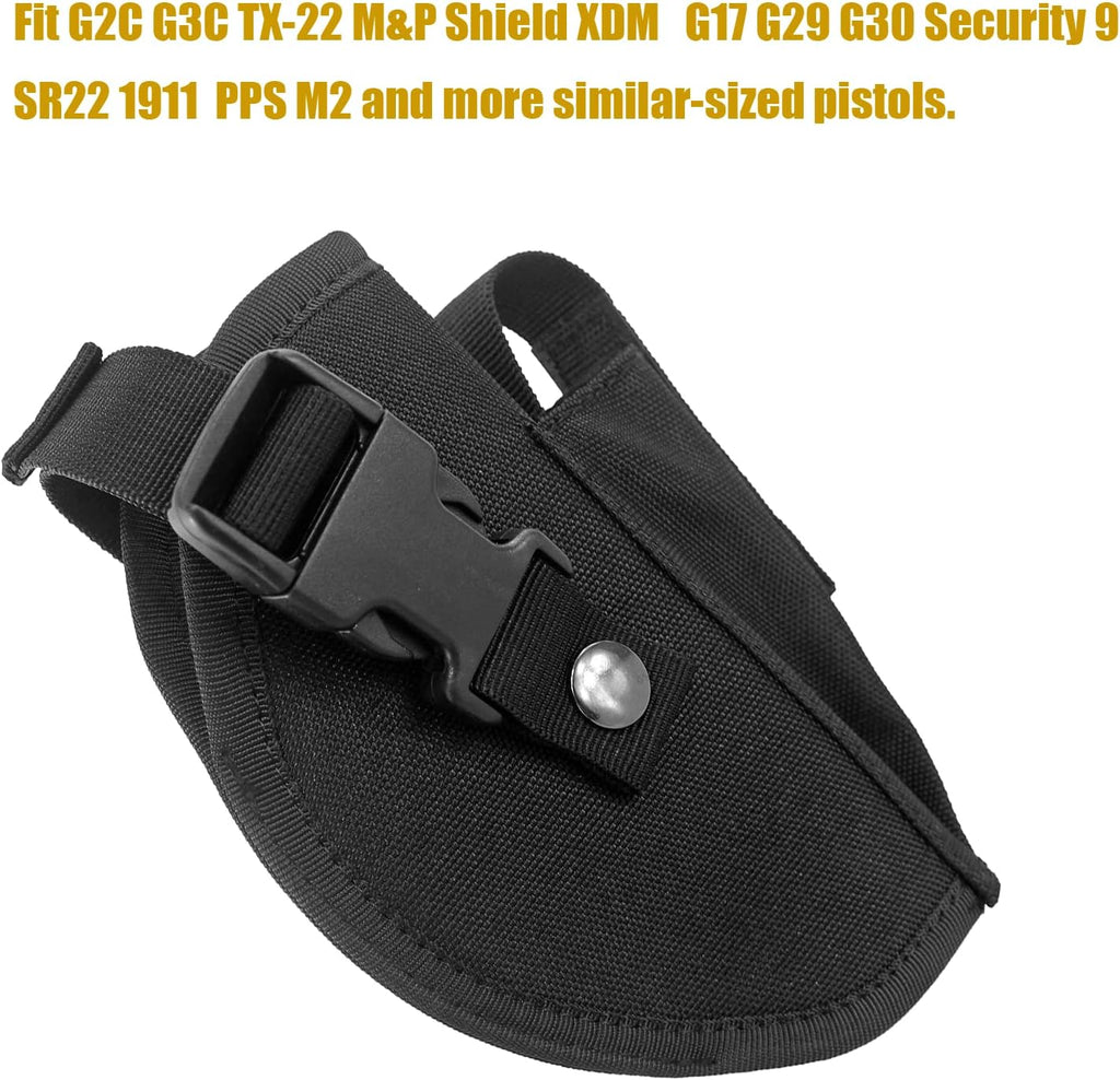 Black Tactical Belt Holster with Mag Pouch and Metal Clip D19332