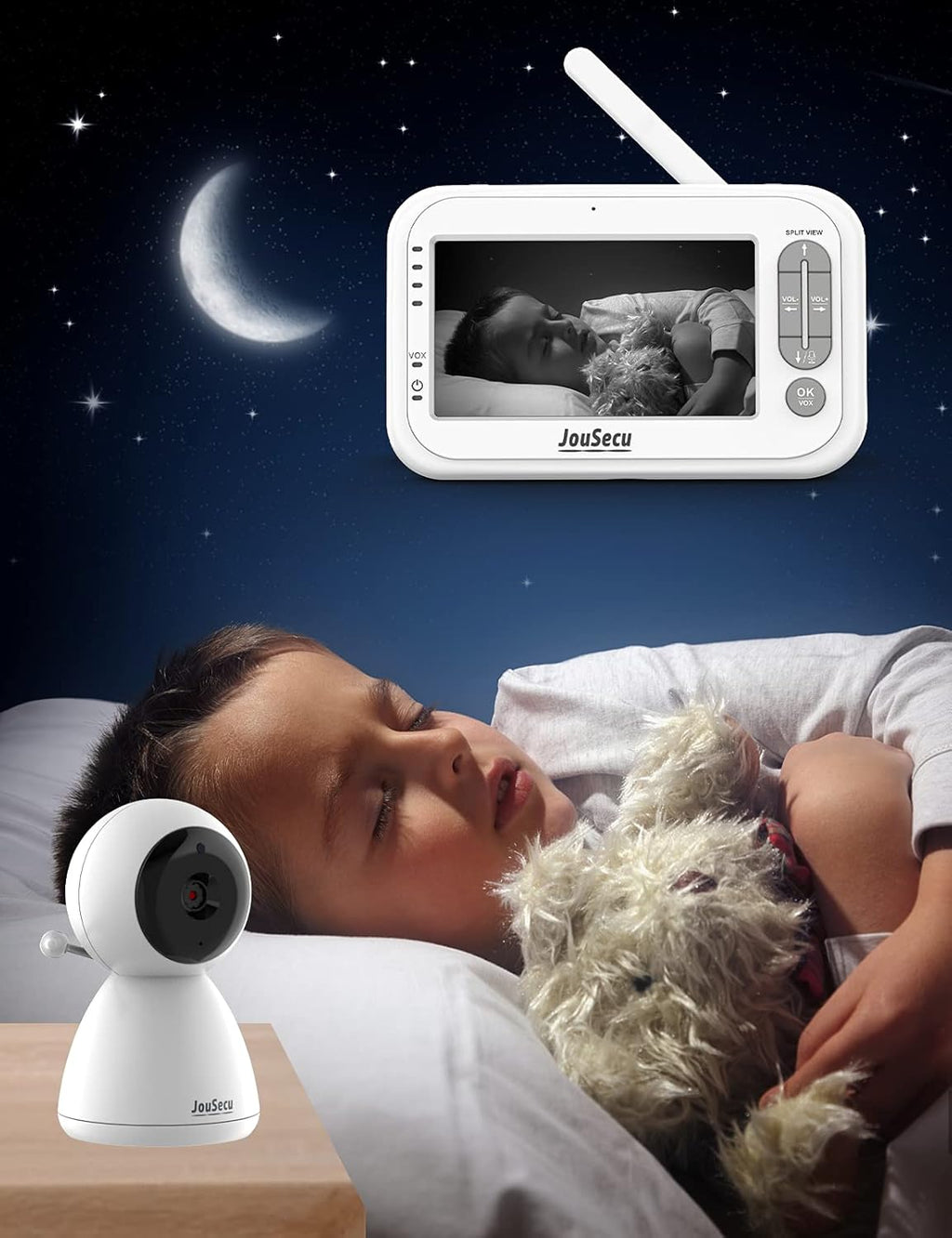 Baby Monitor with 2 Camera and Audio 4.3 Inches LCD Split Screen Q338
