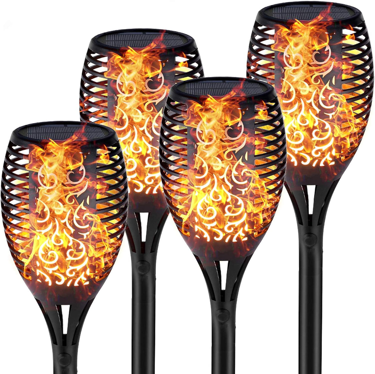 Waterproof Flickering Dancing Flames Solar Torch Lights 4 Pack I985