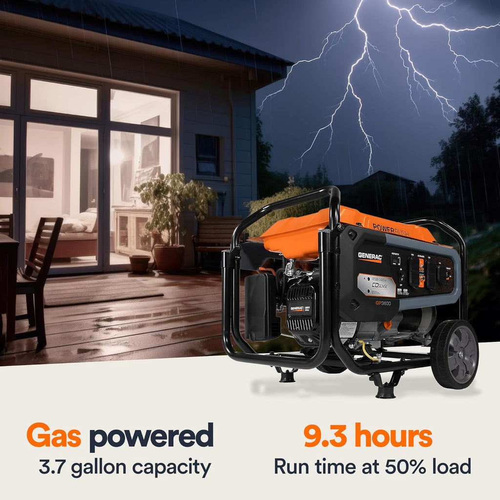 3,600-Watt Portable Generator Orange/Black V1235