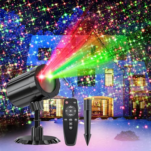 Red & Green Christmas Light Projector with Remote C397