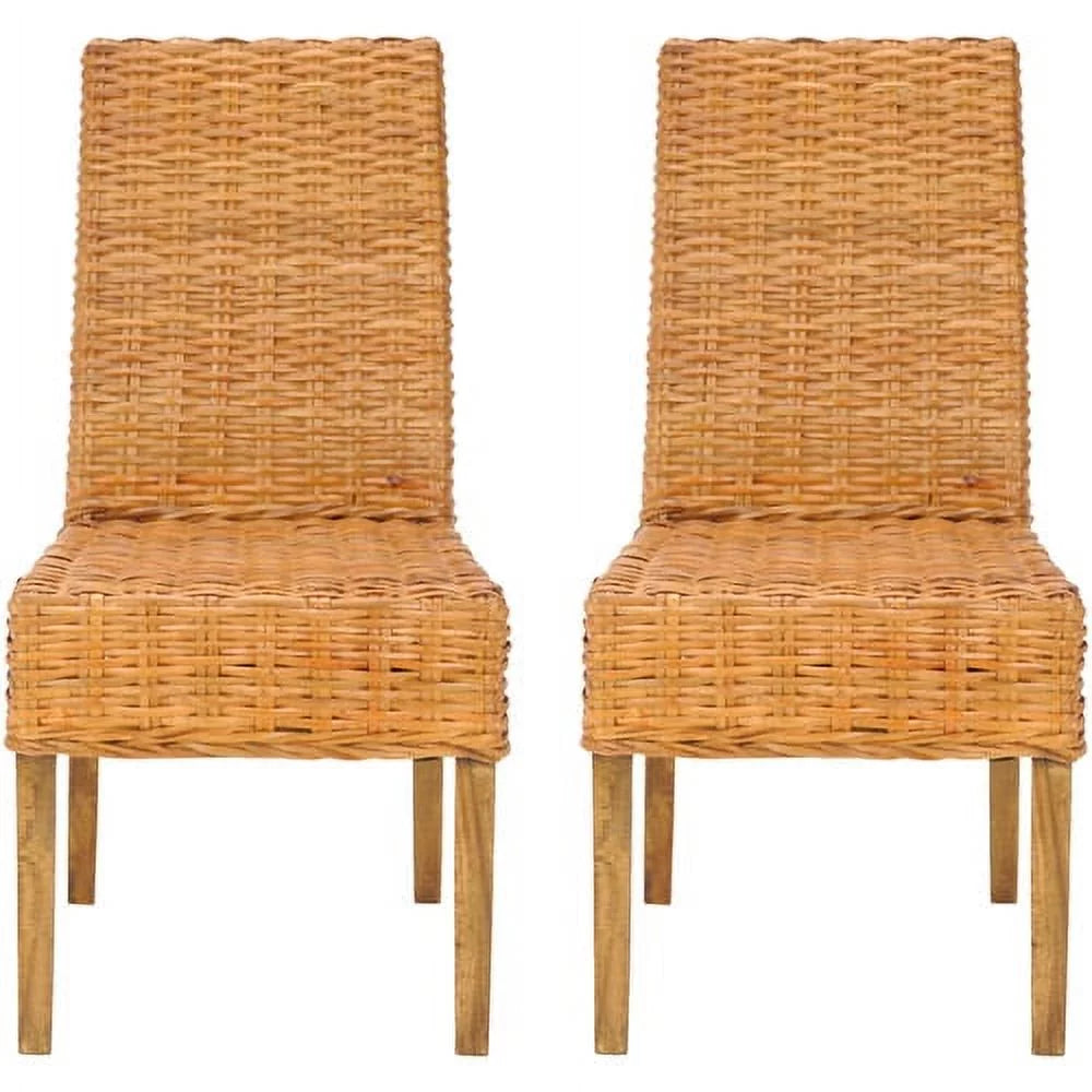 Honey Oak Rattan Side Chair, Set of 2 K1943