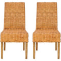 Honey Oak Rattan Side Chair, Set of 2 K1943