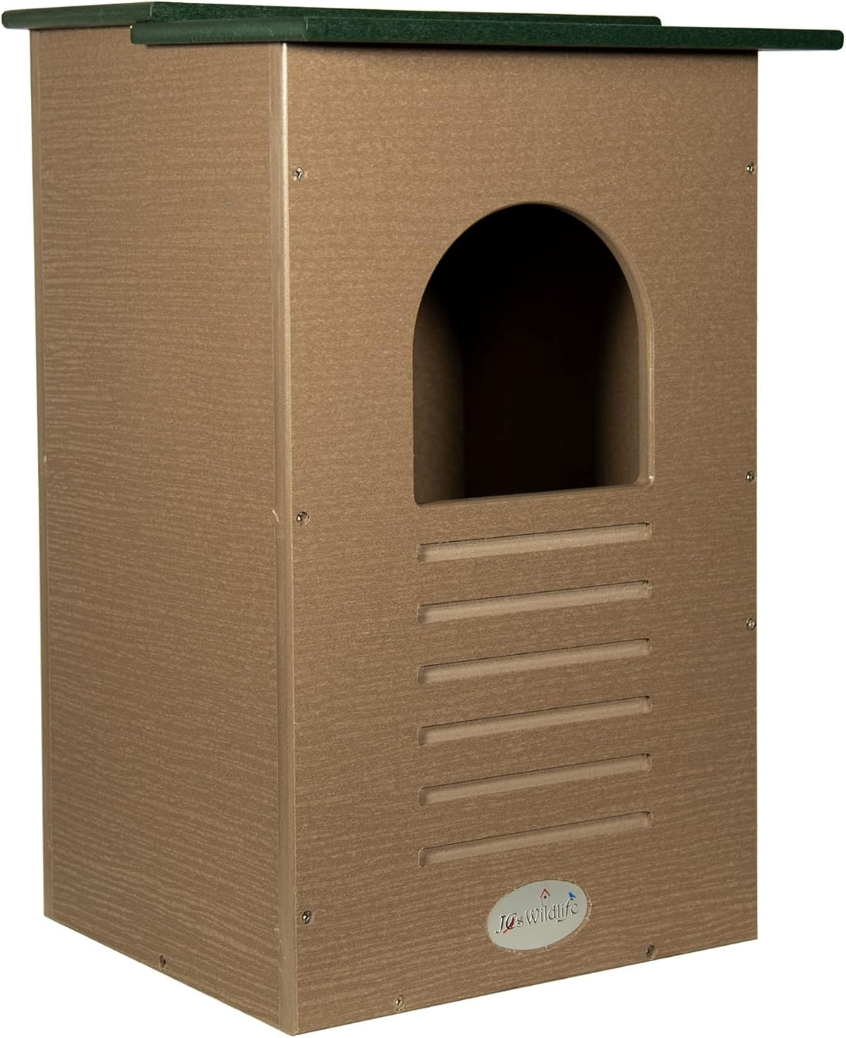 Recycled Poly Lumber Barred Owl Nesting Box with Mounting Hardware and Pine Shavings F41934