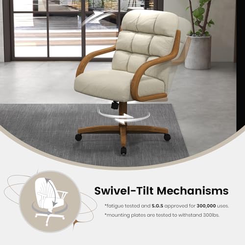 2 Set of Caster Swivel Tilt Dinning Chairs with Metal Frame S957618