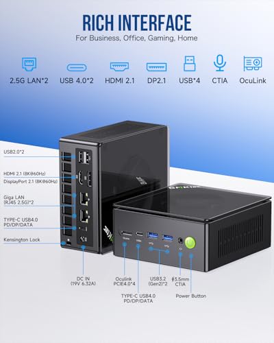 Mini PC Ryzen 7 5825U 32GB RAM 1TB SSD Dual NIC LAN 2.5GbE F5731