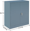 Grey Steel Locking Storage Cabinet with Adjustable Shelves and Doors O943035