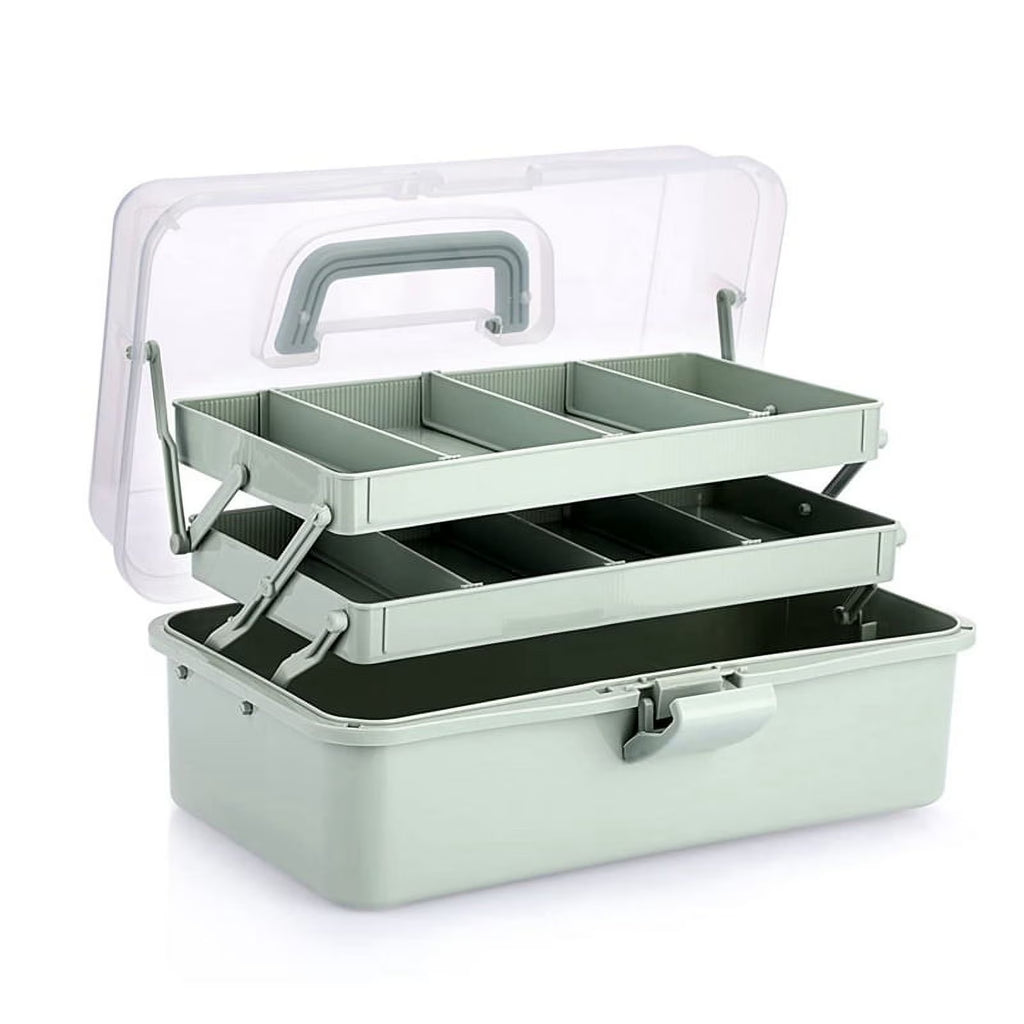 3-Layer Plastic Storage Box with Adjustable Spacers Y763041