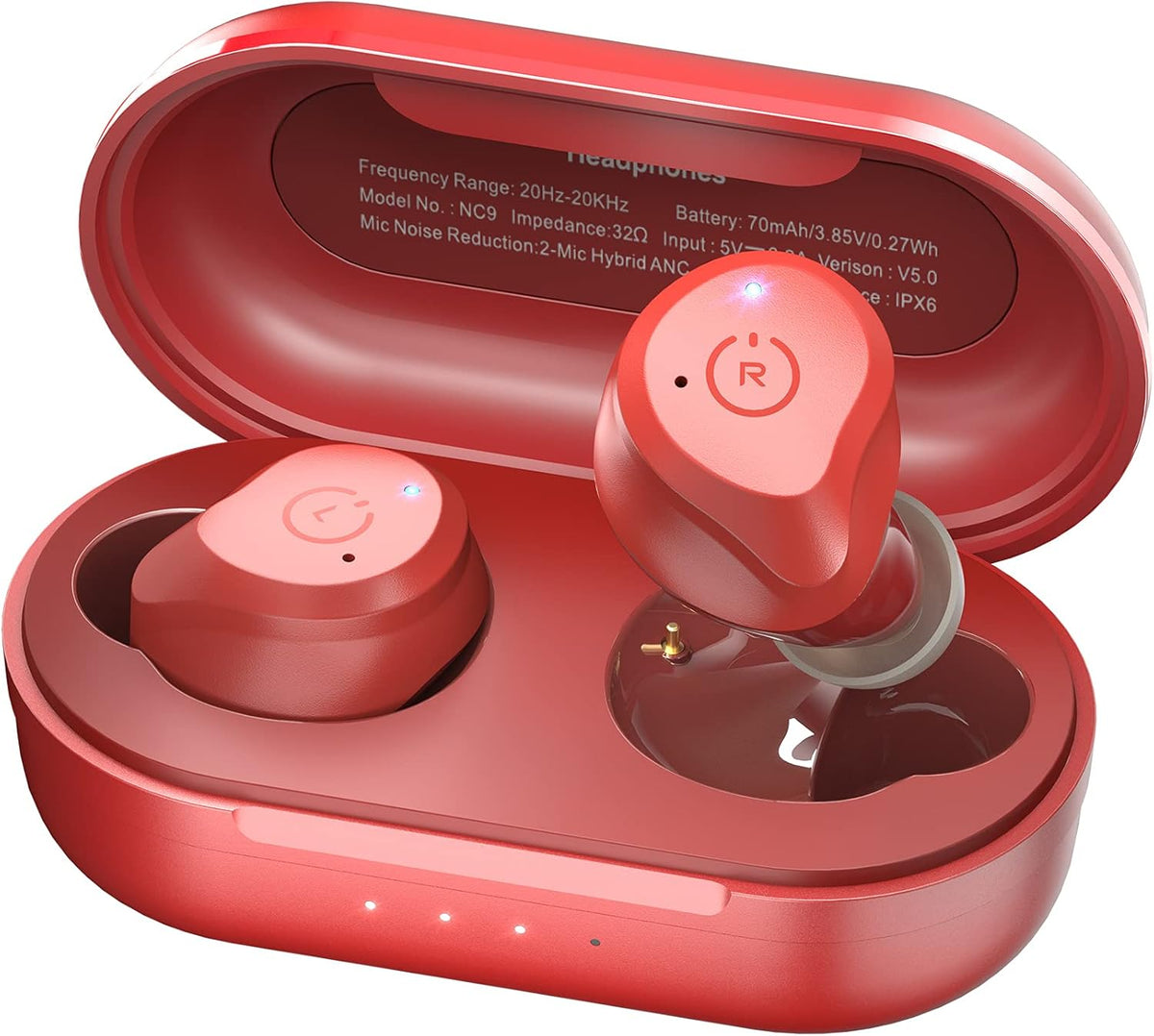 Hybrid Active Noise Cancelling Wireless Earbuds, IPX6 Waterproof Bluetooth 5.0 Black W31964