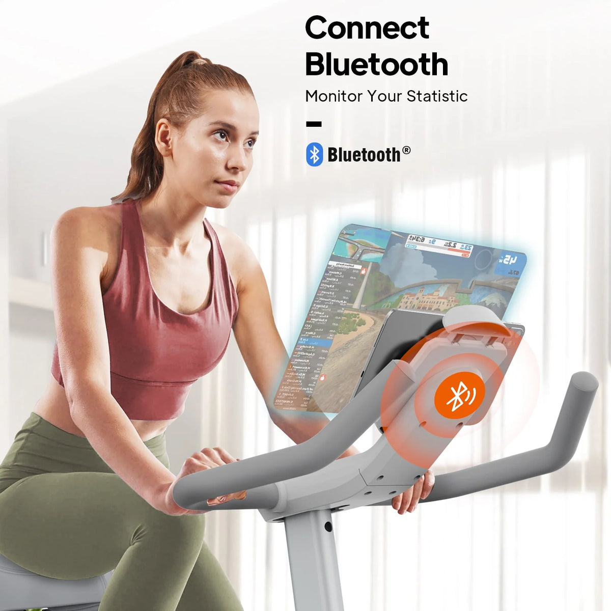 Indoor Cycling Bike Belt Drive Magnetic Stationary Exercise Bike 350lb D834502