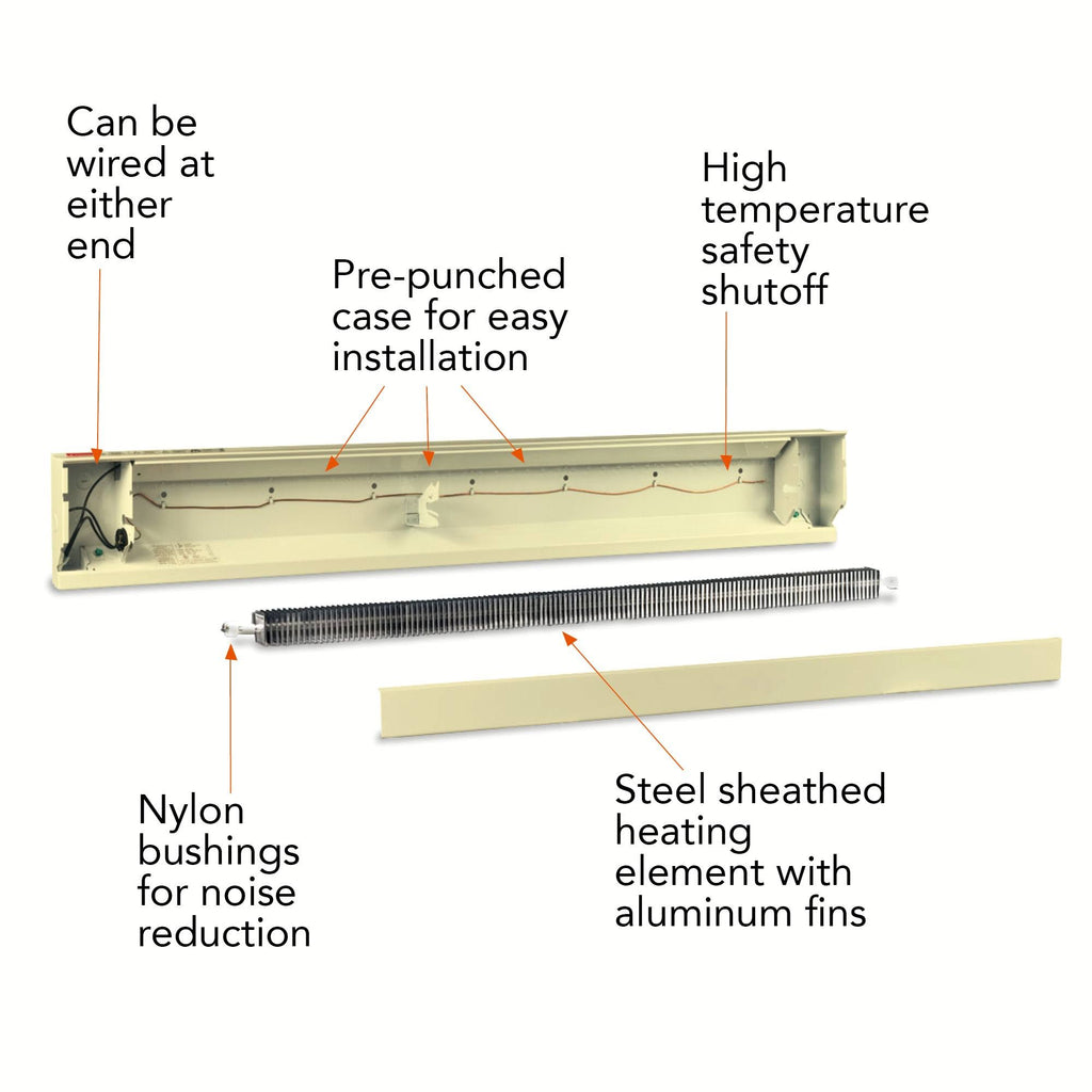 White 240-Volt Electric Baseboard Heater Q906283