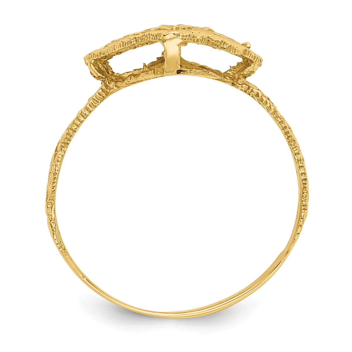 14K Yellow Gold Diamond-Cut Filigree Ring - Size 6 Y847630