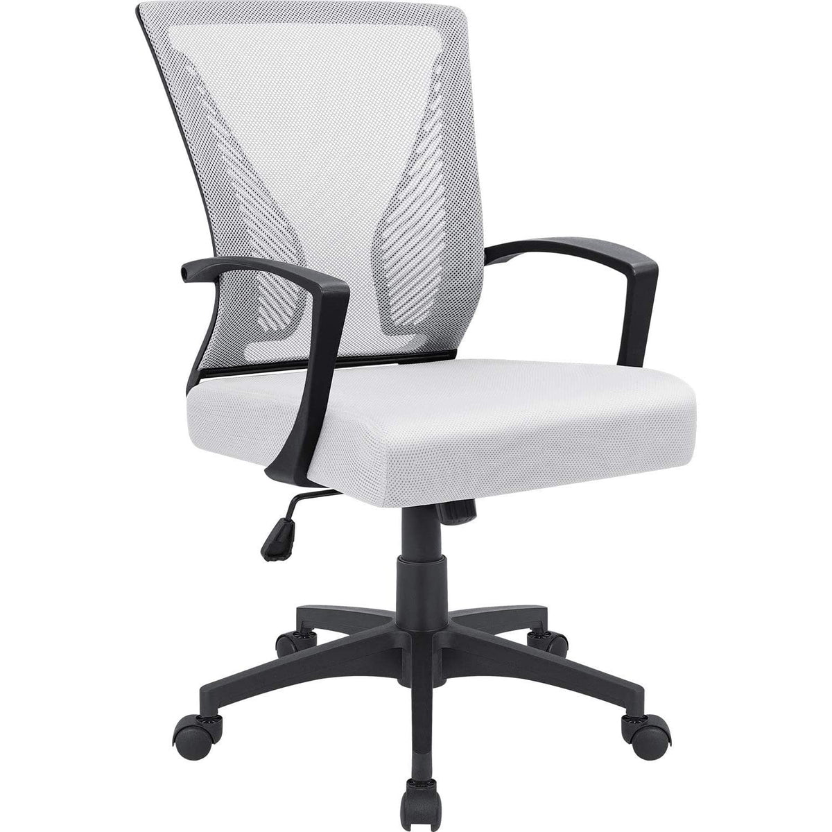 White Ergonomic Mesh Office Chair with Armrest C11855