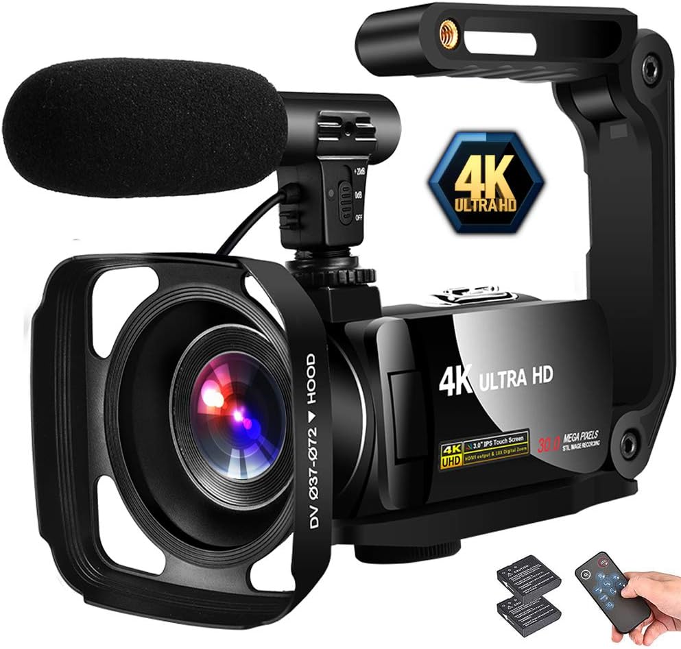 4K Camcorder with 3" LCD Touch Screen and Microphone I126052