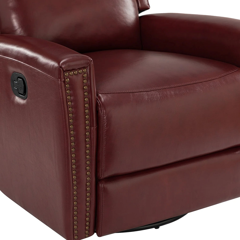 Modern Genuine Leather Wingback Swivel Rocker Recliner Set of 2 O896665