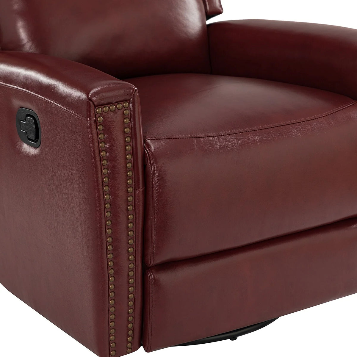 Modern Genuine Leather Wingback Swivel Rocker Recliner Set of 2 O896665
