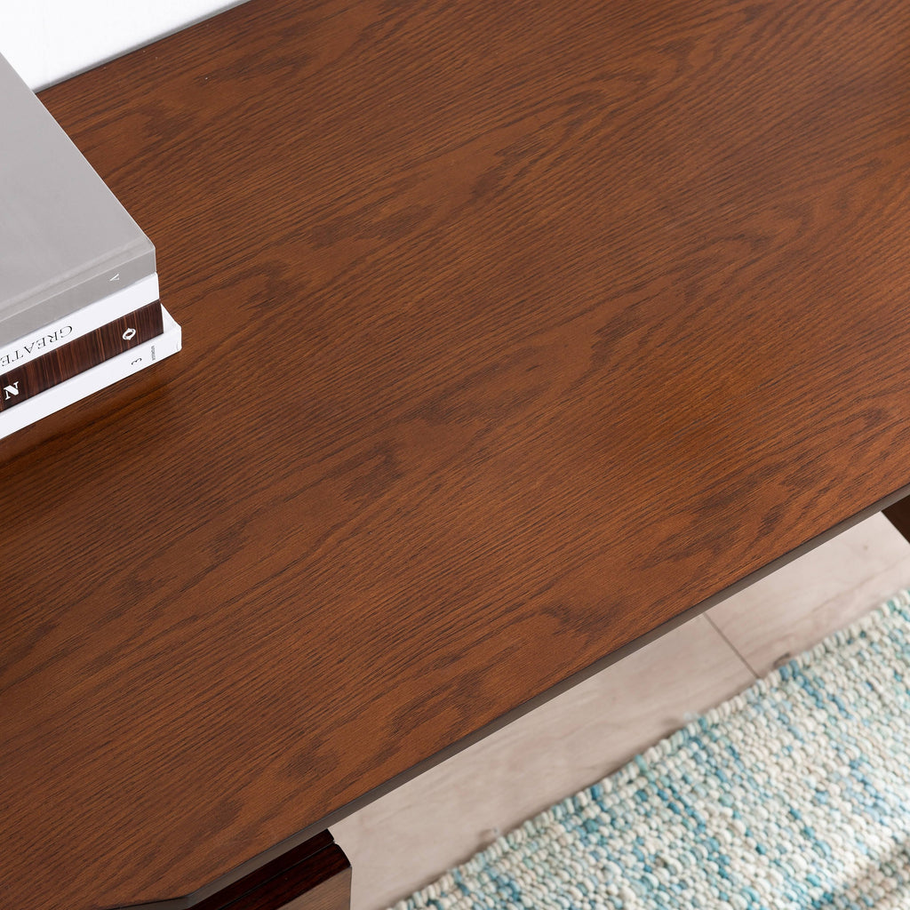 White Writing Desk with Storage D594