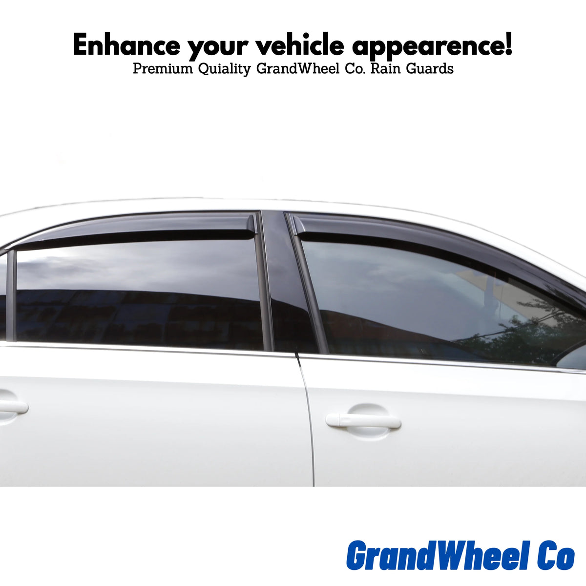 Smoke Tinted Tape-On Side Window Vent Visor Deflectors Rain Guards 4pcs E68735