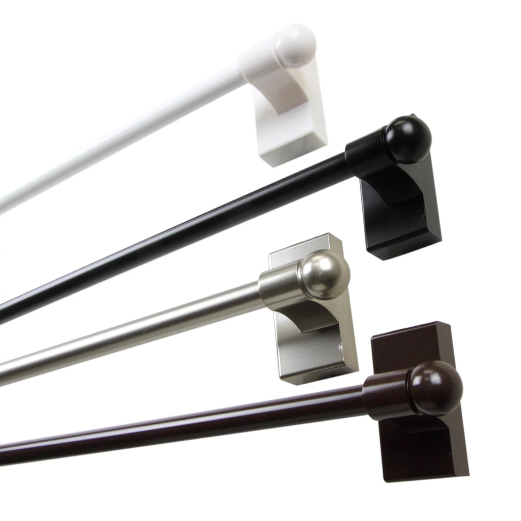 Black Adjustable Magnetic Curtain Rod U458570