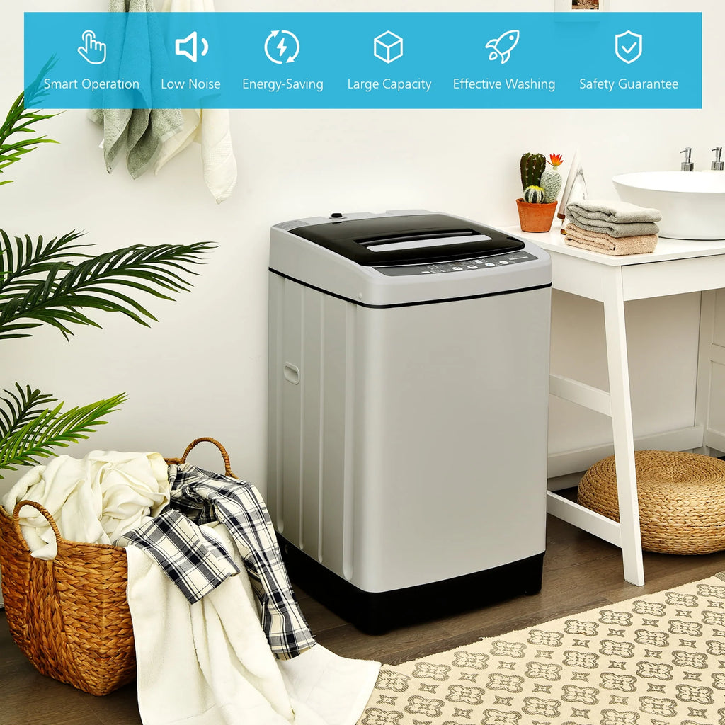 1.5 Cu.Ft 11 LBS Full-Automatic Washer & Dryer Grey C485