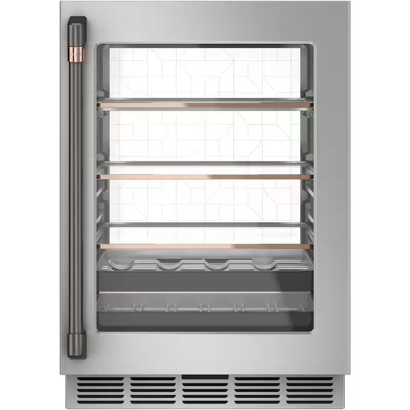 24 in. 14-Bottle Wine and 126-Can Beverage Cooler in Stainless Steel X51493