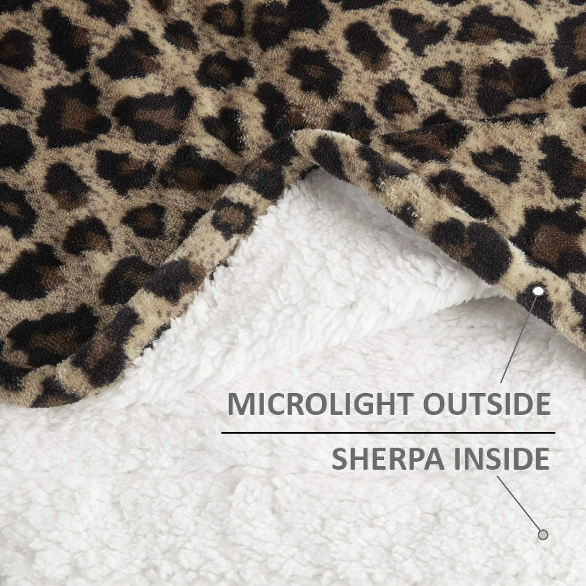 Sherpa Electric Throw Wrap with Sock Set Heated Wearable Blanket Reversible Animal Print 50"x64" P2498