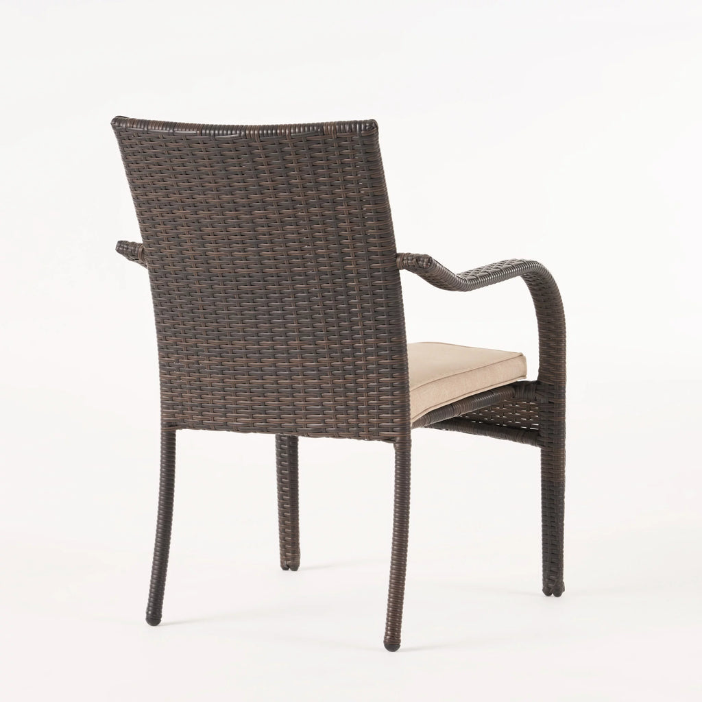 Outdoor Wood and Wicker 8 Seater Dining Set W2335