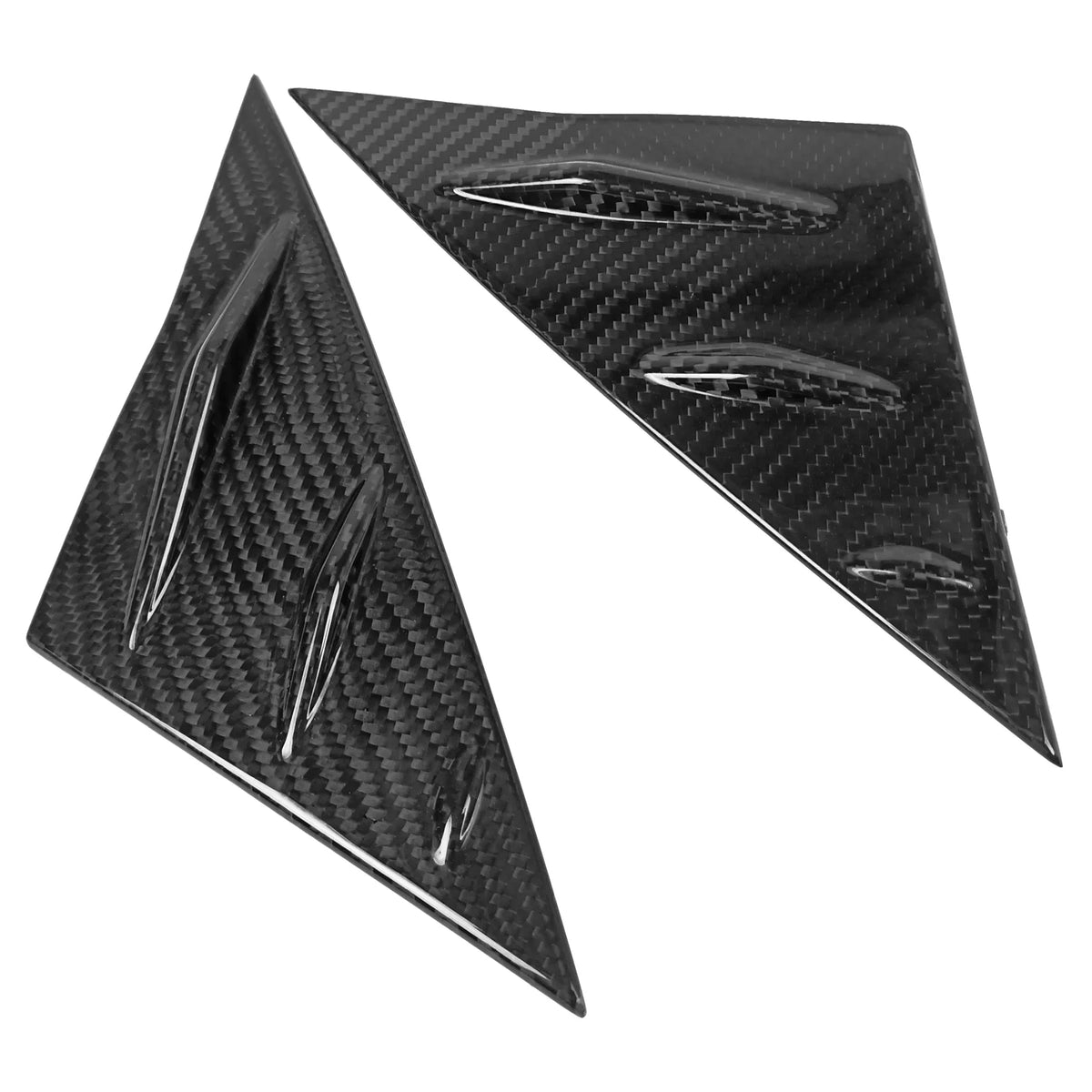 Front Window Louver Real Carbon Fiber Vent Trim 2PCS J161