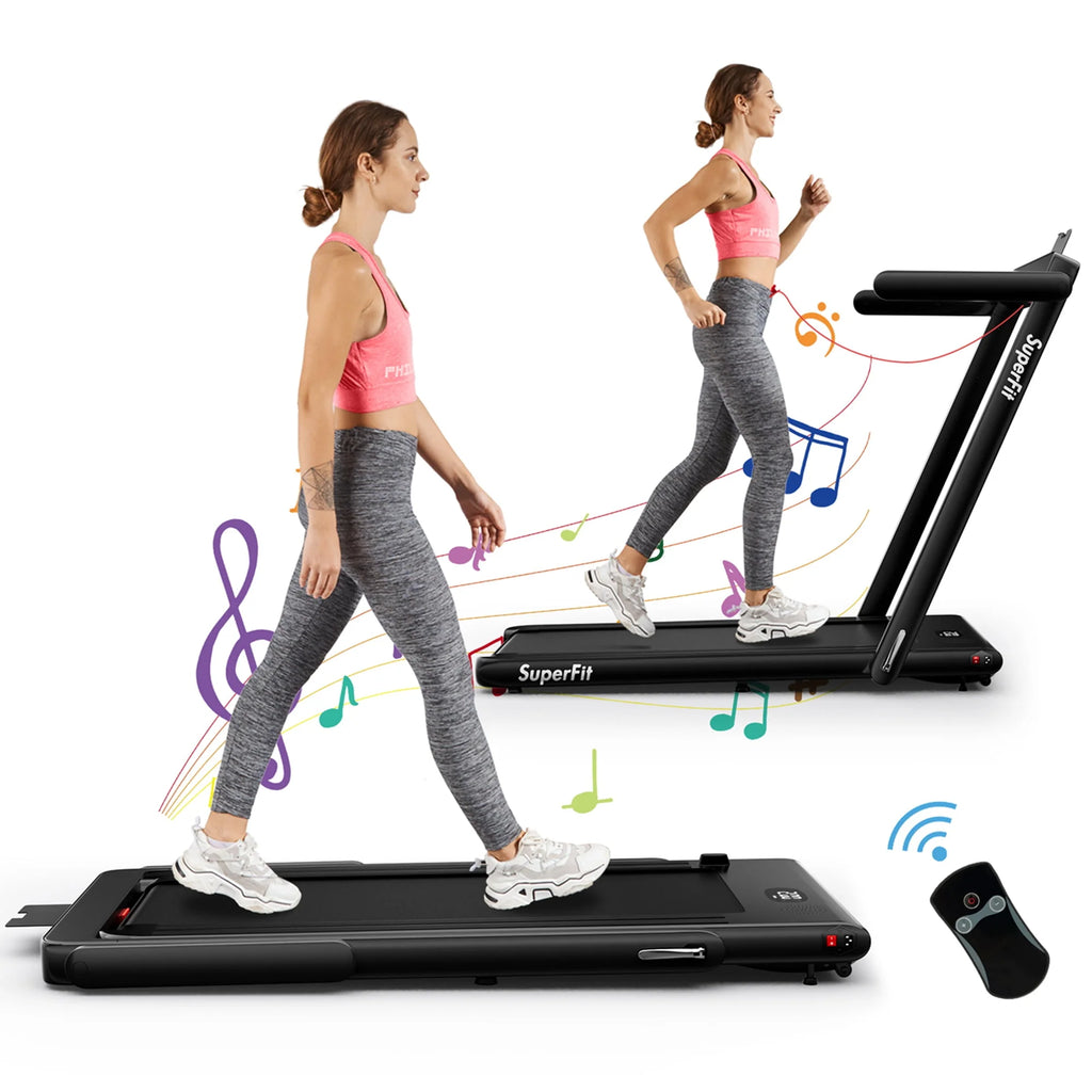 2.25HP 2 in 1 Folding Treadmill with APP Control Black X1608