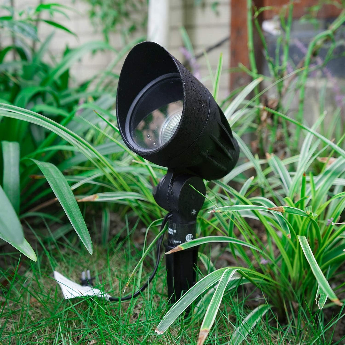 Halogen 50W Outdoor Spot Lights Waterproof Low Voltage Lighting with Spike Stand, 8 Pack E5597