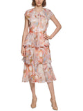 Printed Tea Midi Dress Q923074