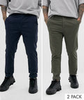 2-Pack Skinny Chinos in Khaki and Navy K847