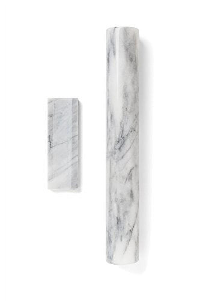 White Marble French Rolling Pin with Base W534