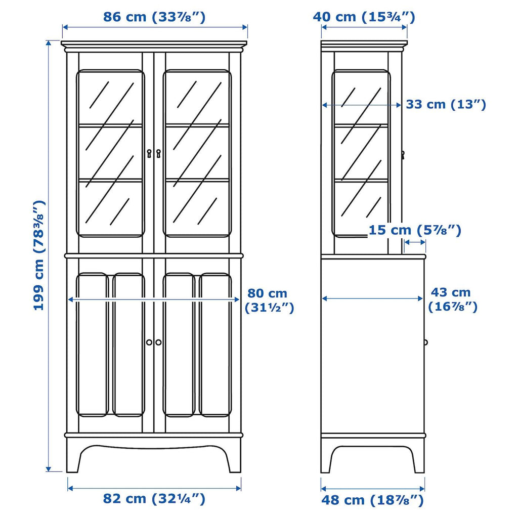 Light Beige Cabinet with Glass Doors E48340