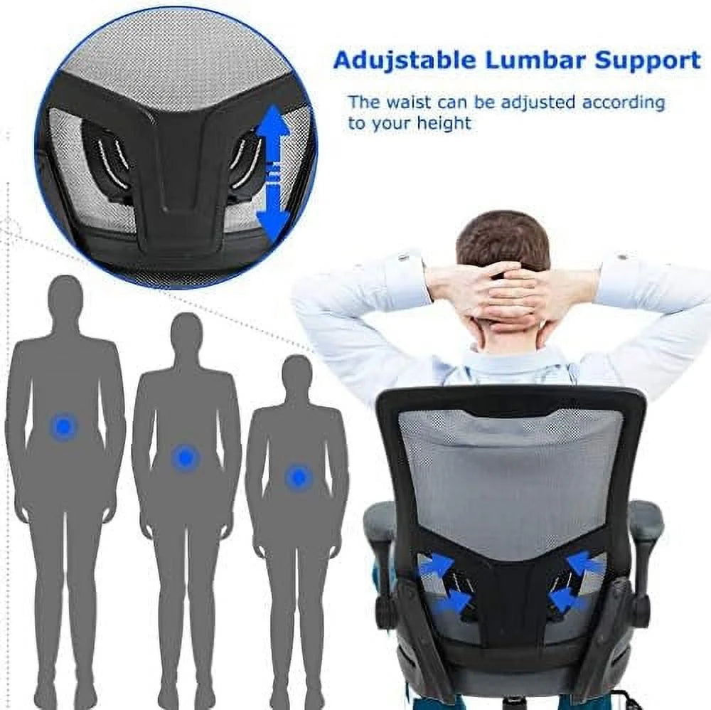 Black Mesh Ergonomic Office Chair with Lumbar Support M88115