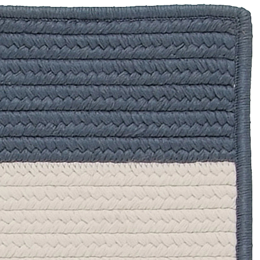 4' x 6' Steel Blue Striped Reversible Rectangular Outdoor Rug Y109678