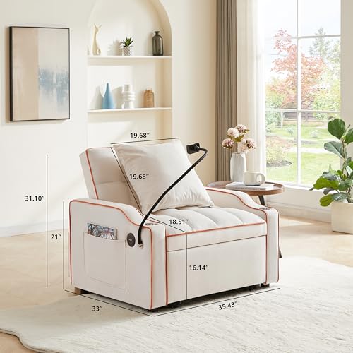 Grey Velvet Convertible Sleeper Sofa Bed Q159117