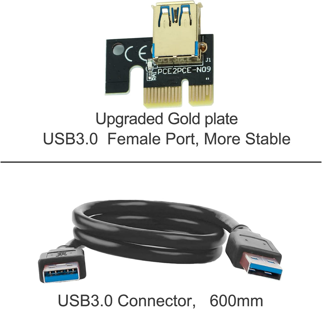6 Pack PCI-E Riser Express Cable with 60cm USB 3.0 Cable Q5881