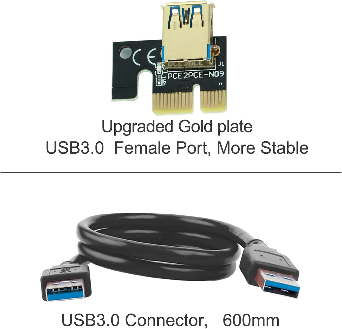 6 Pack PCI-E Riser Express Cable with 60cm USB 3.0 Cable Q5881