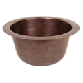 Antique Copper Solid Hand Hammered Copper 16-inch Diameter Round Bar Sink E840