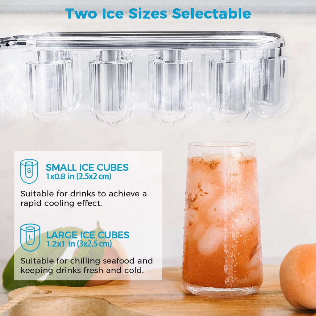 Black Self-Cleaning Countertop Ice Maker with Ice Scoop and Basket H243