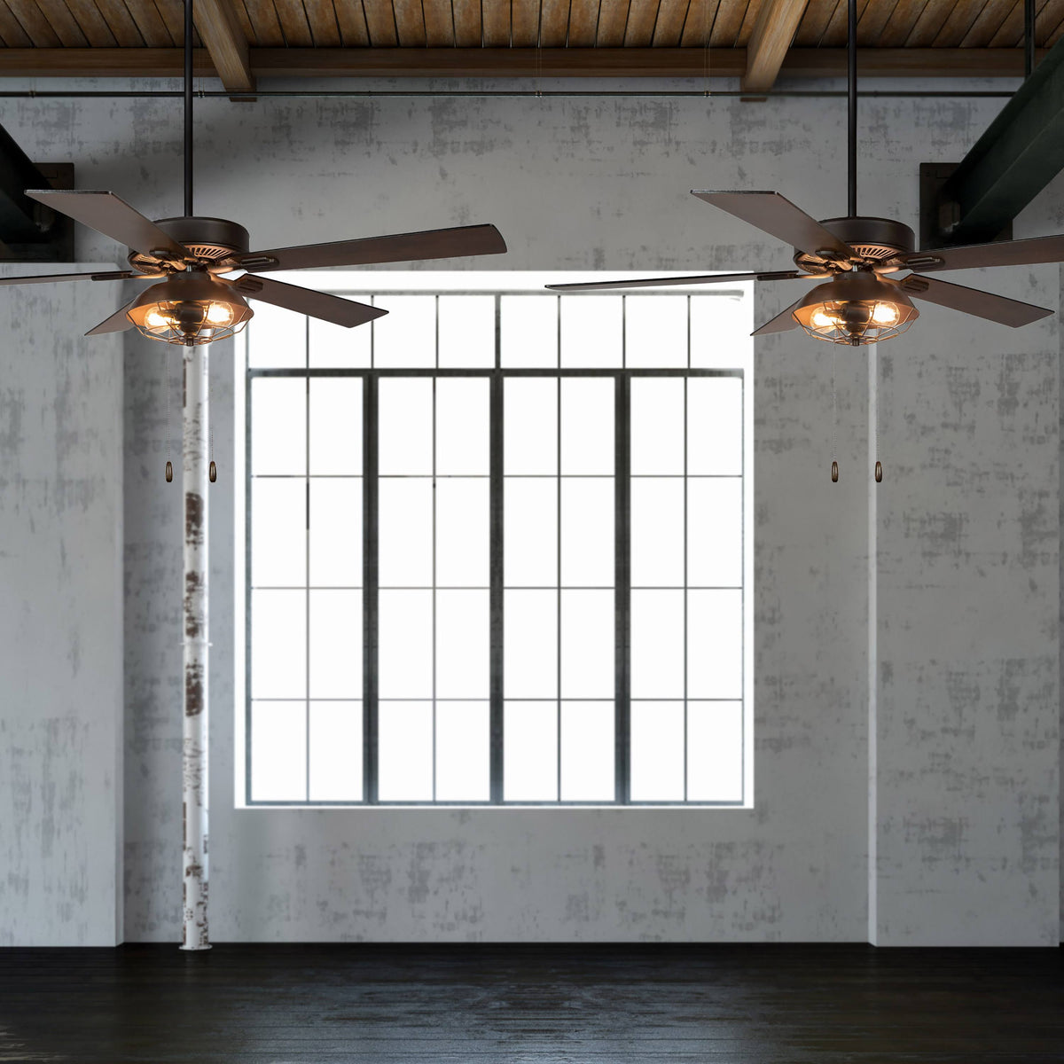 Farmhouse Lantern LED Ceiling Fan H407512