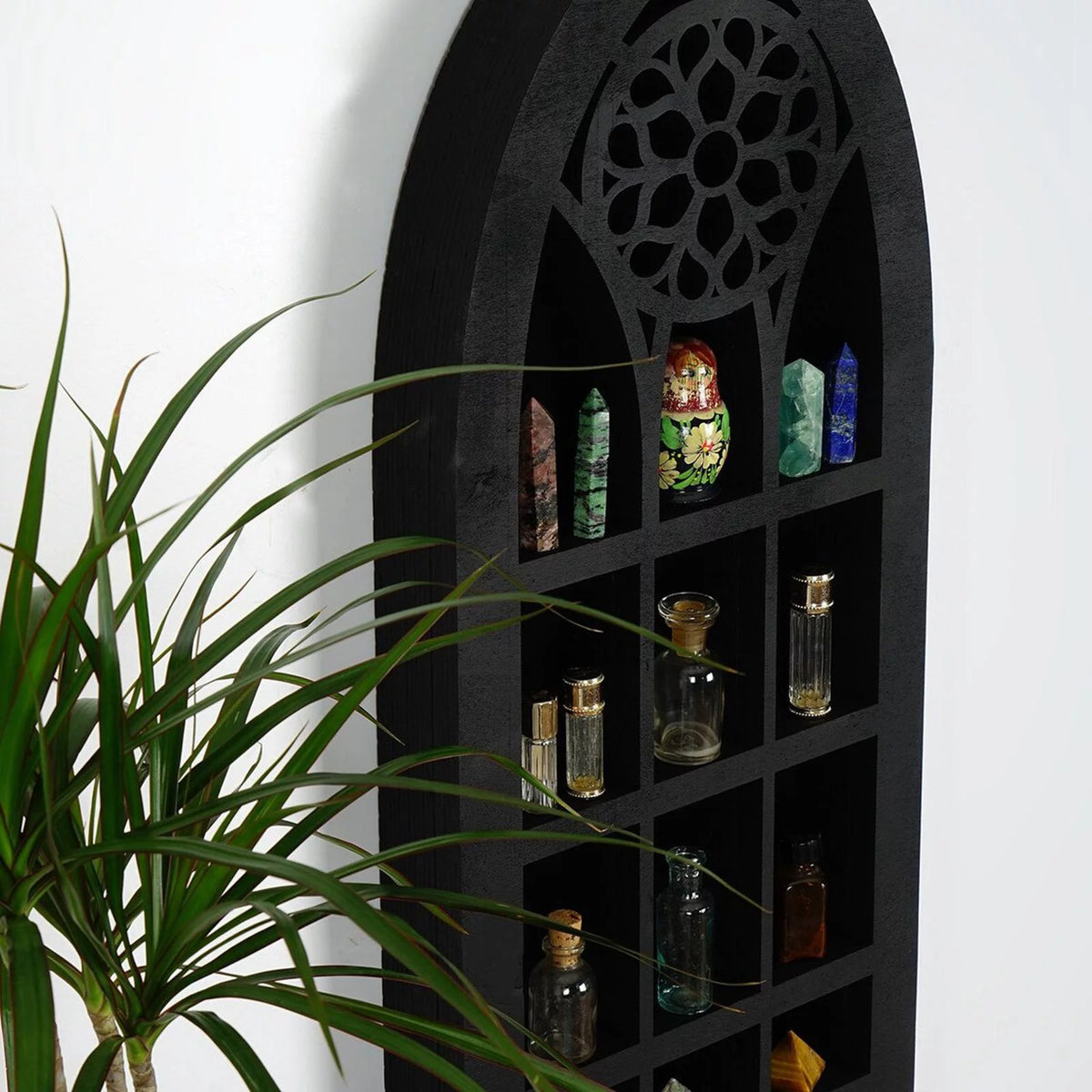 Black Wooden Wall Display Shelf U920