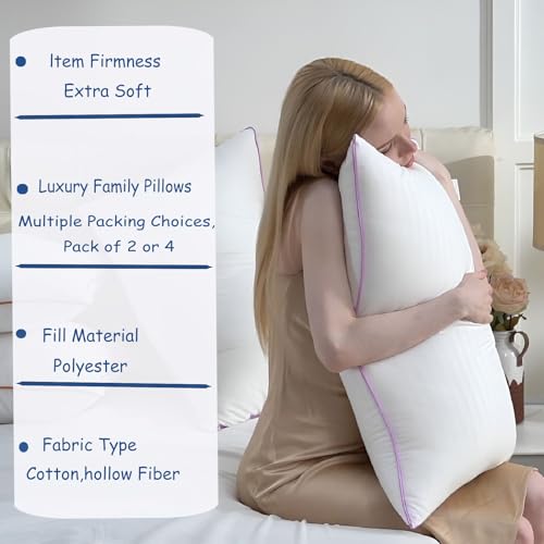 King Size Set of 2 Breathable Down Alternative Microfiber Pillows R369